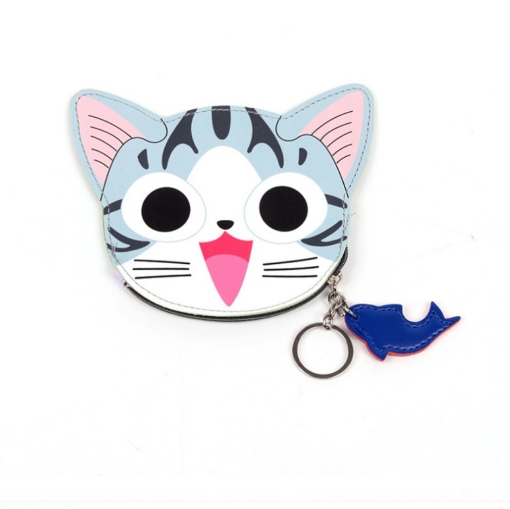 Happy kitty Cat  Blue Fish Pouches - Picture 4 of 6